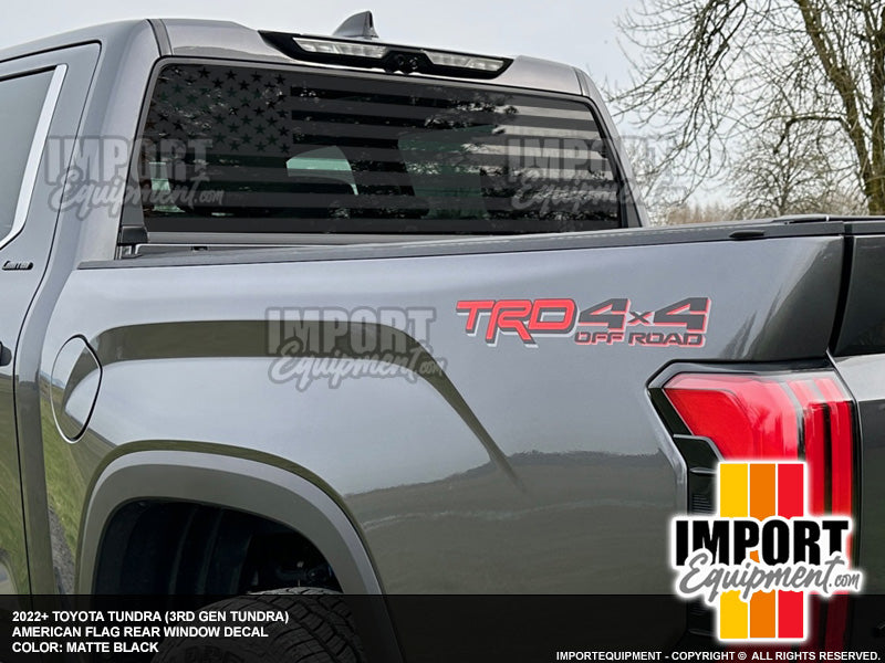 Toyota Tundra American Flag Rear Window Decal Fits: 2022 2023 +