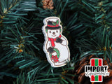 Blow Mold Snowman - Wood Patch (Sold Individually)