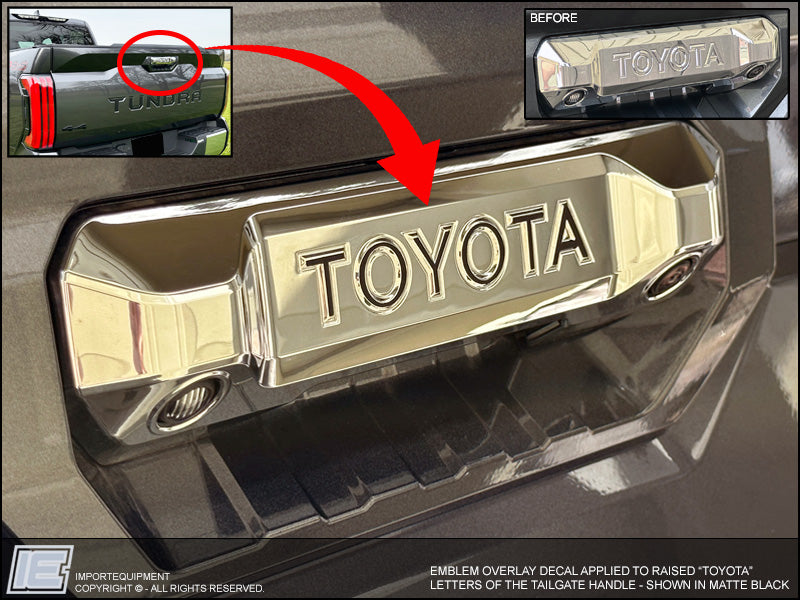 Toyota Tundra Tailgate Handle "TOYOTA" Overlay Decal Fits 2022 2023