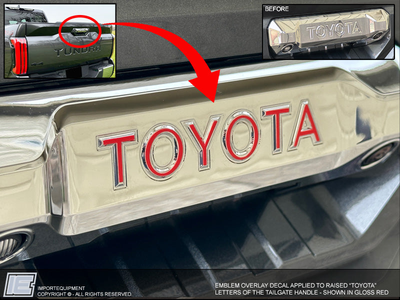 Store Premium Decals for 2022 Toyota Tundra Tailgate w/FREE LIFETIME REPLACEMENT, Installation Video, Sticker, Graphic, Emblem, Indent Fill In