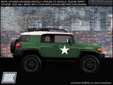Army Style Decals - Stars & Numbers - Fits Toyota FJ Cruiser + many others