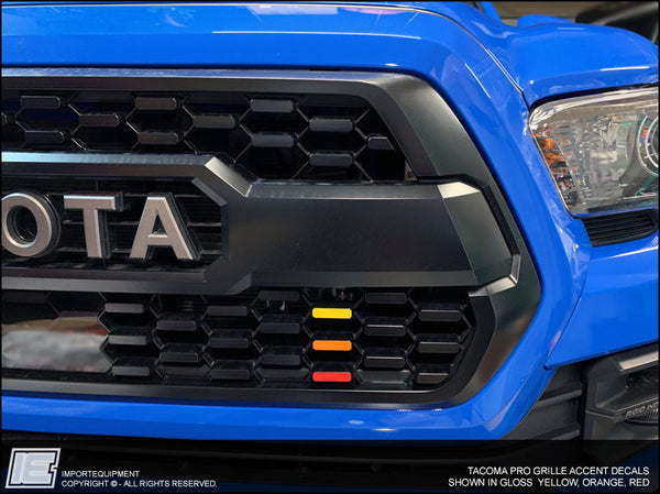 Tacoma PRO Grille Accent Decals Stickers - Fits 2016 2017 2018 2019 2020 2021 2022 2023