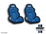 Aftermarket Part Series - Racing Seat PVC Ranger Eye Patch (v4) - BLUE (sold in pairs)