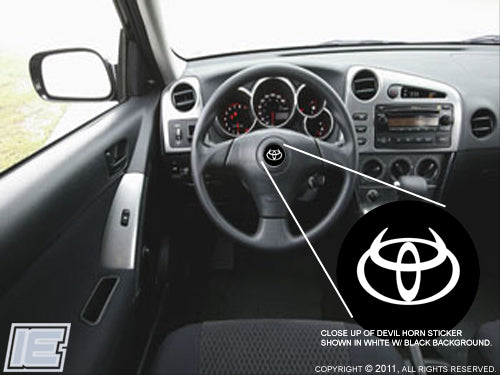 Steering Wheel Horns Sticker, Devil Horns Steering Wheel Cover 