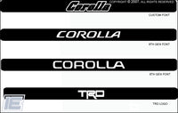 Toyota Corolla Doorsill Decals (REAR ONLY) - Fits 9th Gen