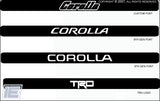 Toyota Corolla Doorsill Decals / Stickers - Fits 9th Gen