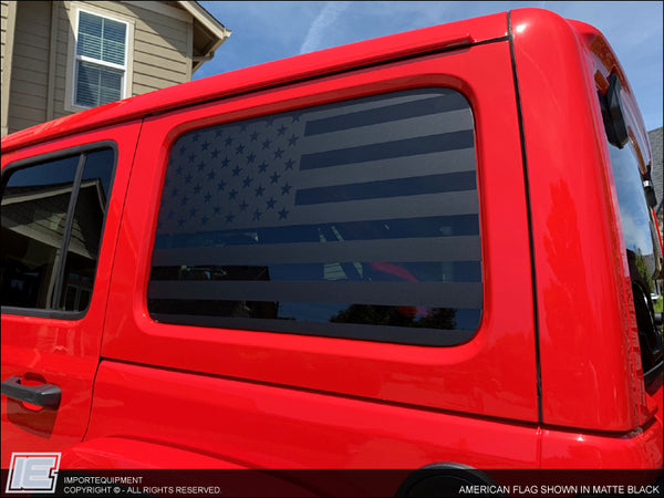 Jeep Wrangler JL Unlimited American Flag Side Window Decal - Fits 2018 - 2019 JLU
