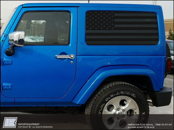 Jeep Wrangler JK American Flag Side Window Decal - Fits 2007