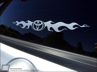 Toyota Symbol in the center of Flames Decal