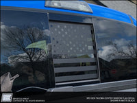 Toyota Tacoma American Flag CENTER REAR WINDOW Decal - Fits 2016 2017 2018 2019 2020 2021 2022 2023