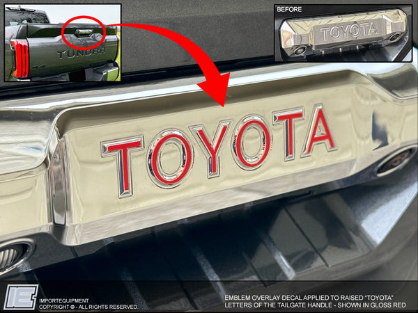 Toyota Tundra Tailgate Handle "TOYOTA" Overlay Decal Fits 2022 2023 +