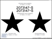Army Style Decals - Stars & Numbers - Fits Toyota FJ Cruiser + many others