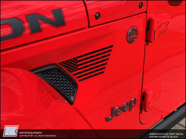 Vent Decal Sticker - American Flag - Fits 2018+ Jeep Wrangler JL and  Gladiator